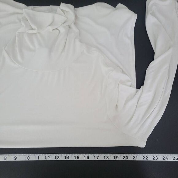 Universal Standard Womens L 3X Cowl Neck Tunic Top White Long Sleeve Lagenlook - Picture 6 of 7